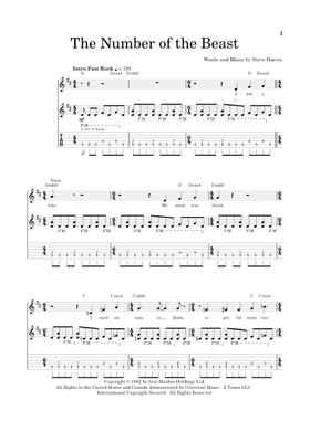 Free The Number Of The Beast by Iron Maiden sheet music | Download