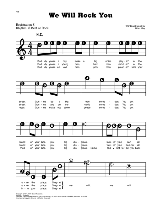 We Will Rock You - Queen (E-Z Play Today)