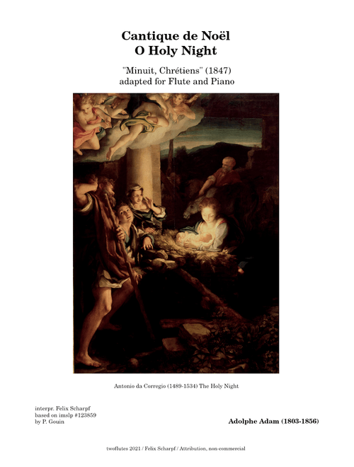 Cantique de Noël (O Holy Night) Adolphe Adam - arr. for Flute and Piano