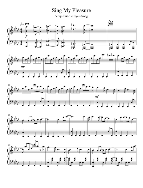 Sing My Pleasure Vivy-Fluorite Eye's Song OP piano ヴィヴィオープニング 八木海莉 ピアノ 薇薇OP 钢琴