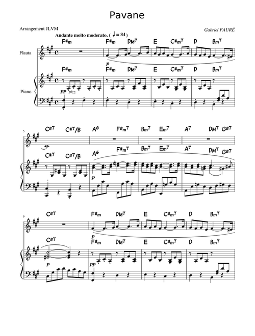 Pavane, Op.50 – Gabriel Fauré arrangement pour flûte et piano