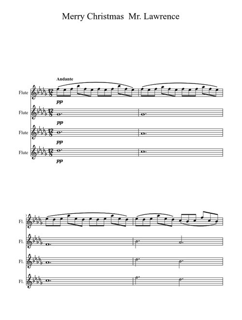 Merry Christmas Mr. Lawrence Flute ensemble