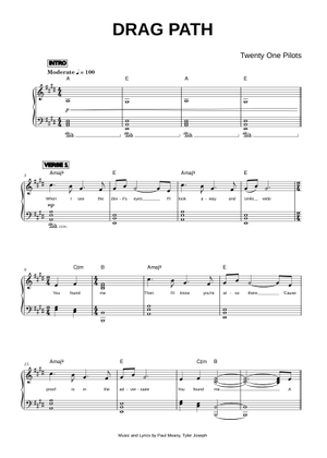 Drag Path – Twenty One Pilots Sheet Music for Piano (Solo) | MuseScore.com