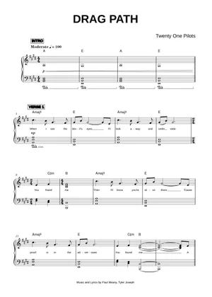 Dragged Path Drag Path – Twenty One Pilots Sheet Music for Piano (Solo) | MuseScore.com