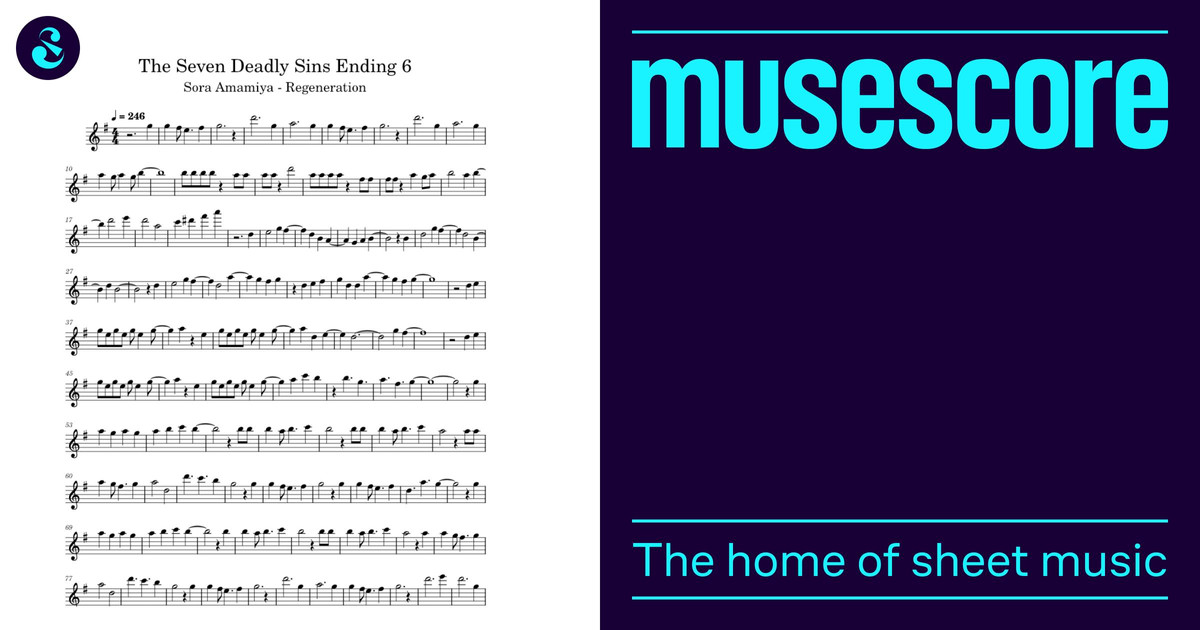 The Seven Deadly Sins Ending 6 Sheet Music for Flute (Solo