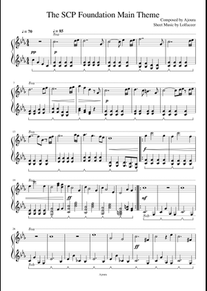 The SCP Foundation Main Theme - Ajoura Sheet Music for Piano (Solo ...