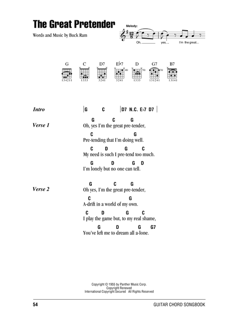 The Great Pretender - The Platters (Guitar Chords-Lyrics)