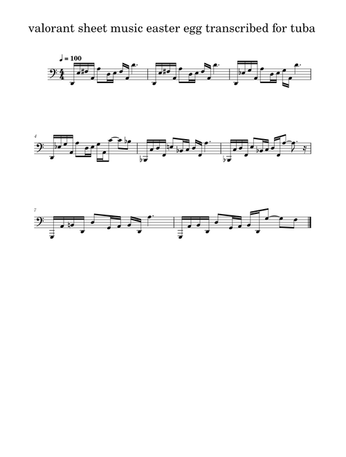 valorant sheet music easter egg transcribed for tuba