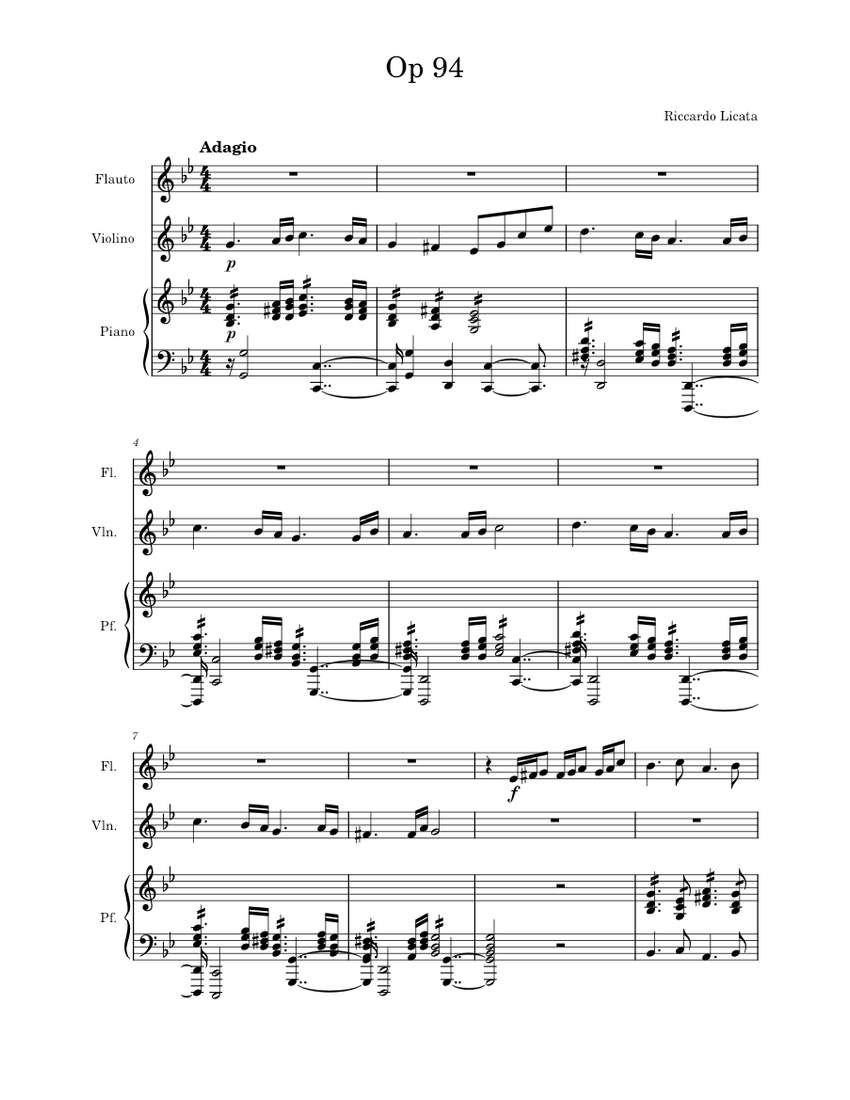Op_94 Sheet music for Piano, Flute, Violin (Piano Trio)