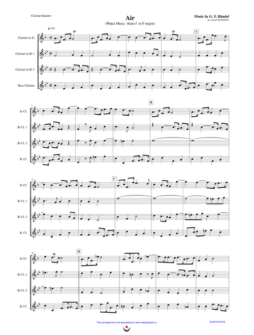 Air (Water Music) (Arr. Josef STASTNY) - George Frideric Handel (Woodwind Ensemble)