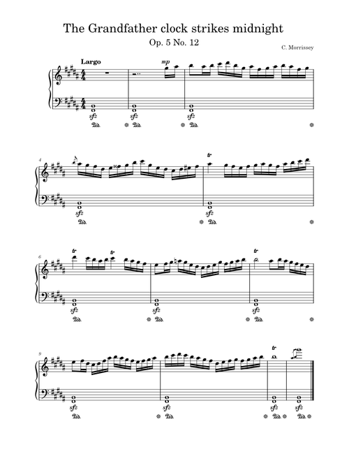 "The Grandfather Clock Strikes Midnight" Op. 5 "24 small preludes" No. 12