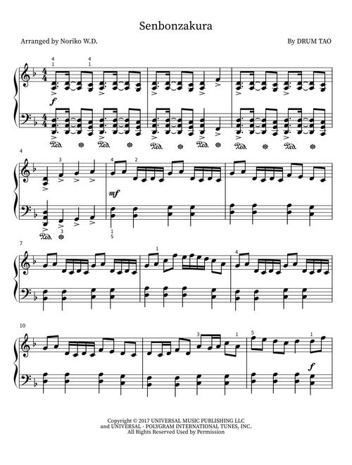 Senbonzakura (Arr. Noriko W.D.) - Lindsey Stirling (Easy Piano)