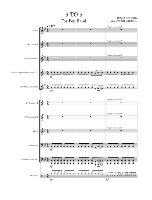 9 to 5 - Dolly Parton/Arr. Jacob Wrobel