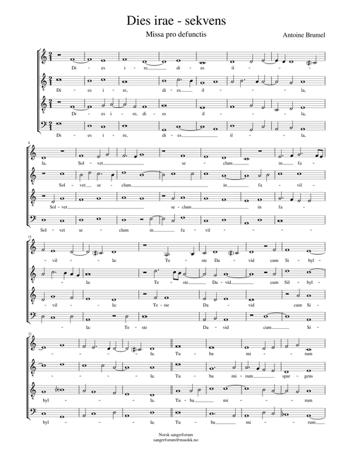 Missa pro defunctis – Antoine Brumel
