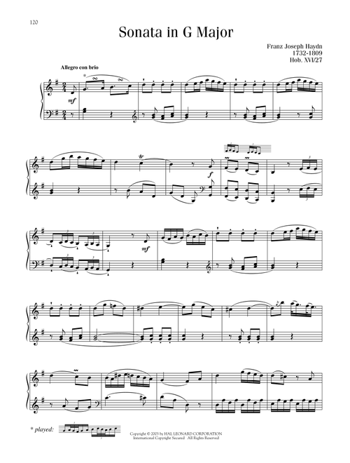 Sonata In G Major, Hob. XVI: 27 - Franz Joseph Haydn (Piano Solo)