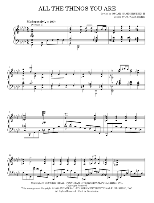 All the things you are - Jerome Kern (Piano Solo)