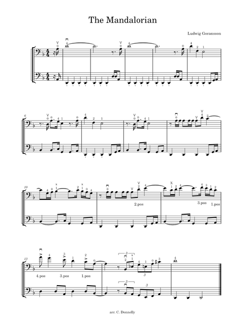 The Mandalorian Theme for cello duo