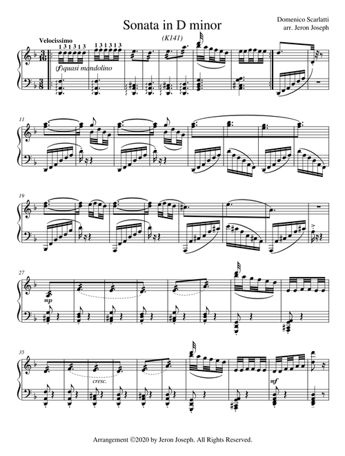 Sonata in D minor IMPOSSIBLE EDITION (Domenico Scarlatti, K141)