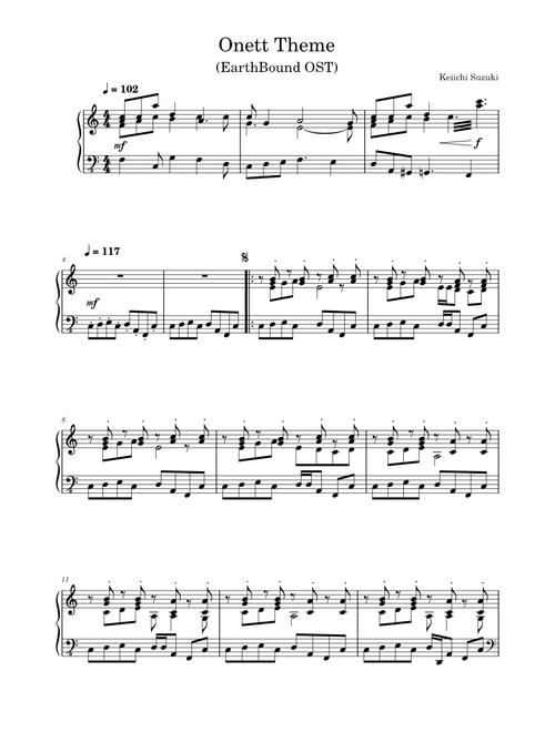 EarthBound_Onett Theme_Solo piano arrangement