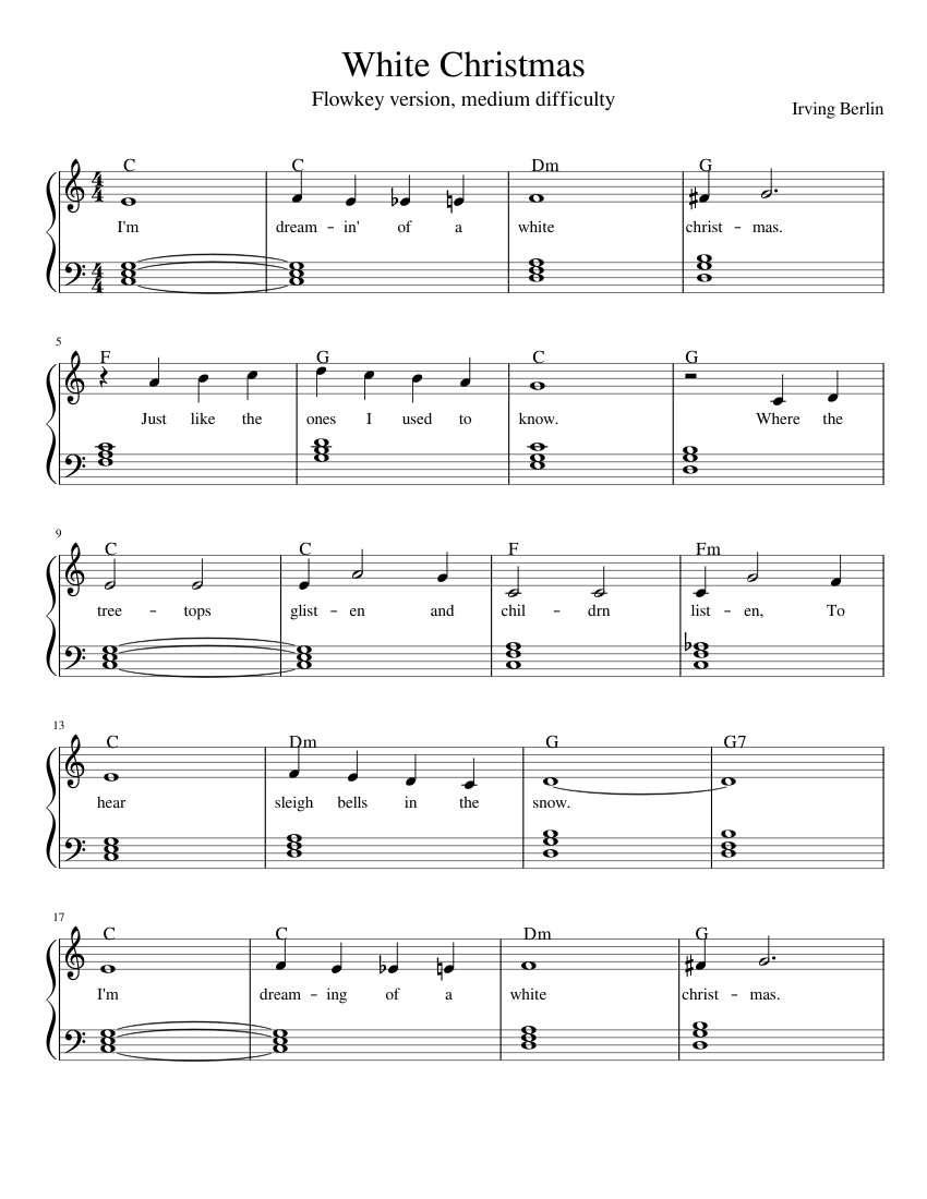 White Christmas Sheet music for Piano (Solo) | Musescore.com