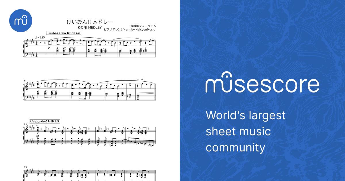 けいおん!! メドレー - 放課後ティータイム Sheet Music for Piano