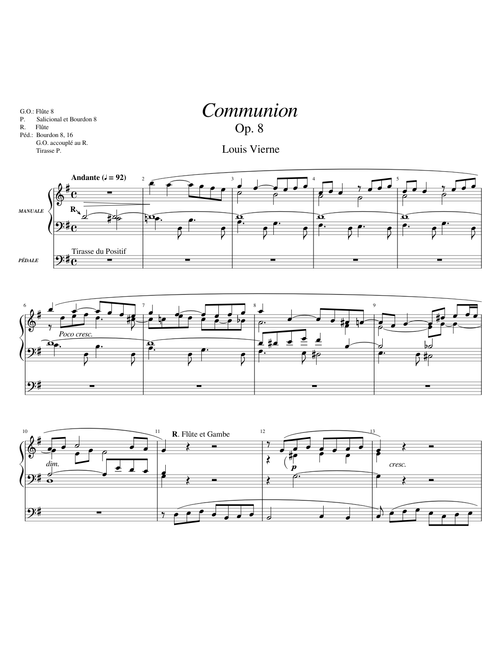 Louis Vierne: Communion, Op. 8