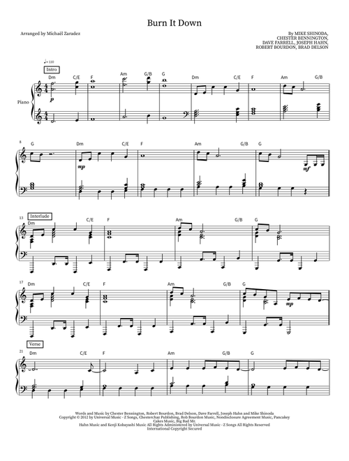 Burn It Down (Arr. Michaël Zaradez) - Linkin Park (Instrumental Solo)