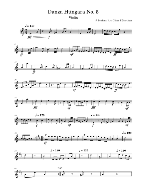 Danza Húngara no. 5 – Música Clásica