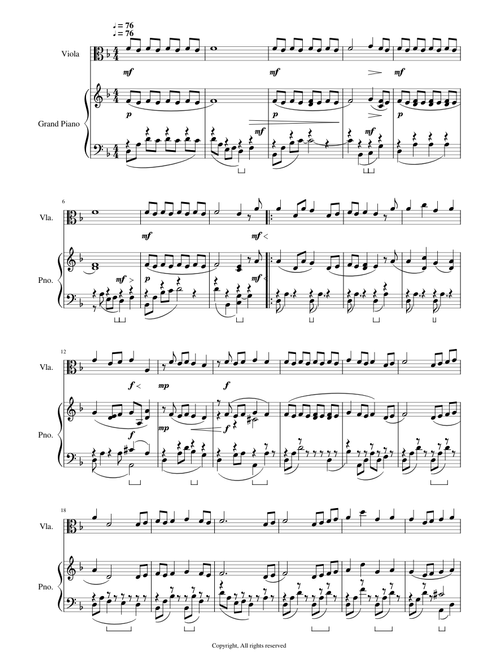 Wolven Storm - Viola and Piano Duet