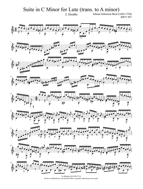 Suite in C Minor for Lute - Double- BWV997
