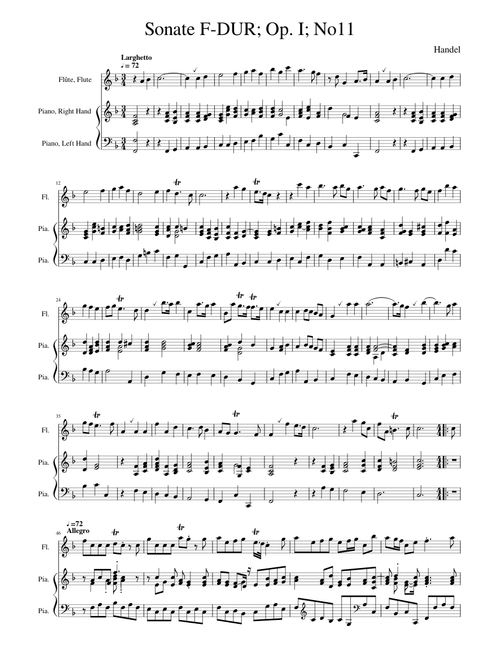 Handel Sonata F-dur Op.I, Nr. 11