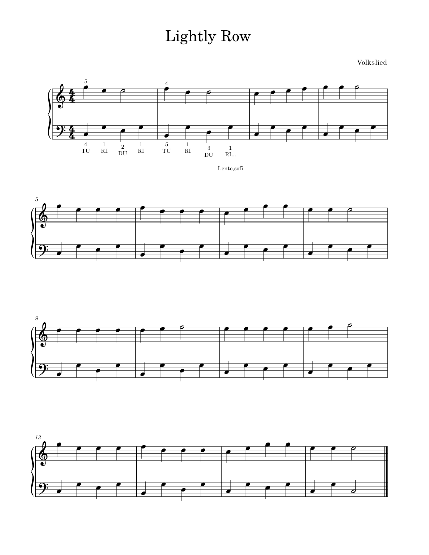 Lightly Row (Folk song) Shinichi Suzuki Lightly Row Sheet music for