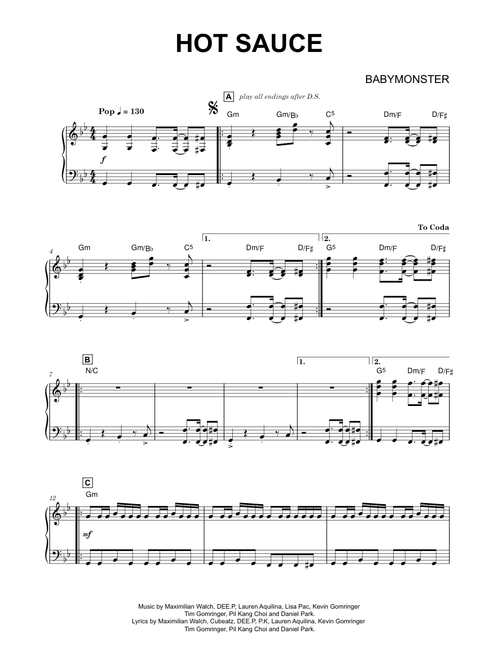 HOT SAUCE - BABYMONSTER (Piano)