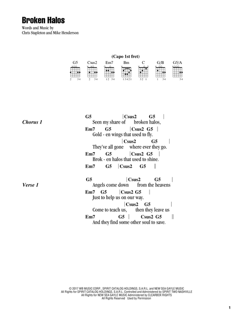 Broken Halos - Chris Stapleton (Guitar Chords-Lyrics)
