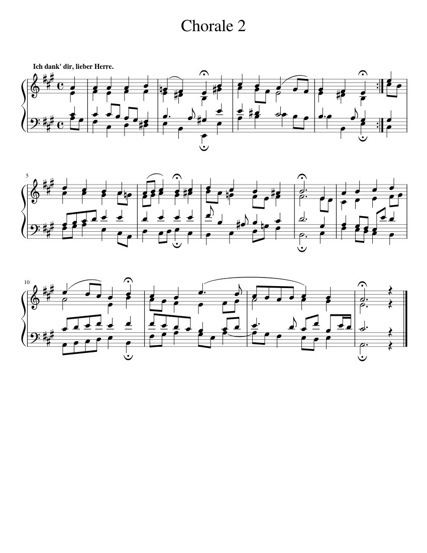 Chorale 2 Sheet music for Piano (Solo) Easy | Musescore.com