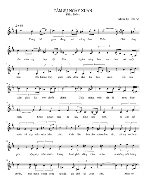 Tâm sự ngày xuân - Music by Hoài An
