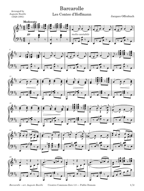 Barcarolle – Offenbach – arr. Bazille