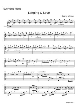 Longing - George Winston Sheet Music with Chords for Piano (Solo