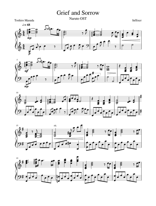 Naruto - Grief and Sorrow (Piano)