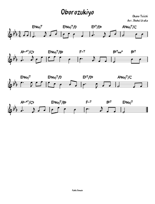Oborozukiyo Jazz Lead Sheet