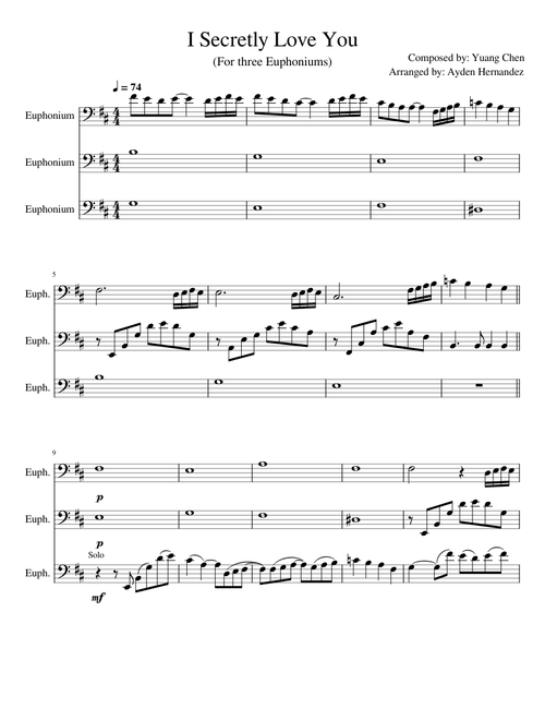 I Secretly Love You (For three Euphoniums)– Yuang Chen