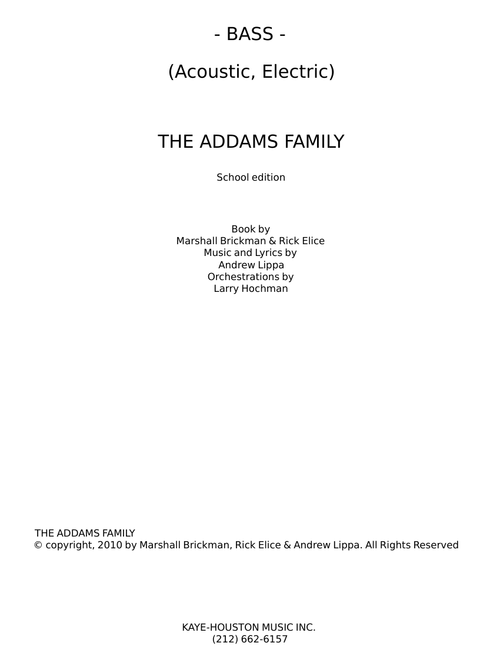 The Addams Family Overture - Andrew Lippa