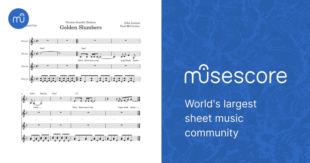 Golden Slumbers SAA Singwerkstatt Jennifer Hudson Sheet Music with