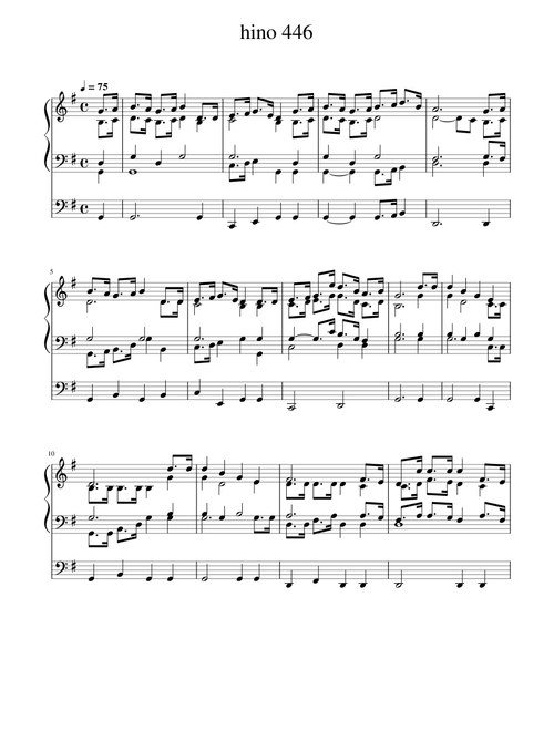 PARTITURA HINO 446 HINÁRIO 5 CCB