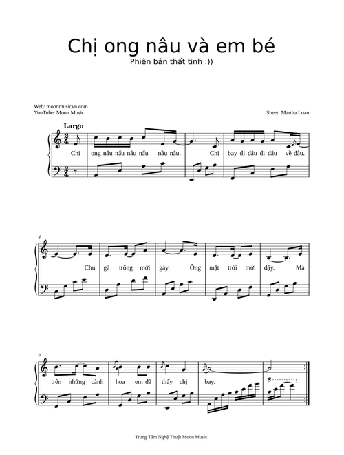 Chị ong nâu và em bé phiên bản thất tình piano