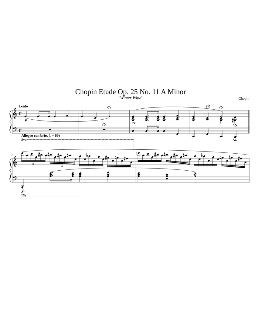 etudes op 25 no 11 in a minor
