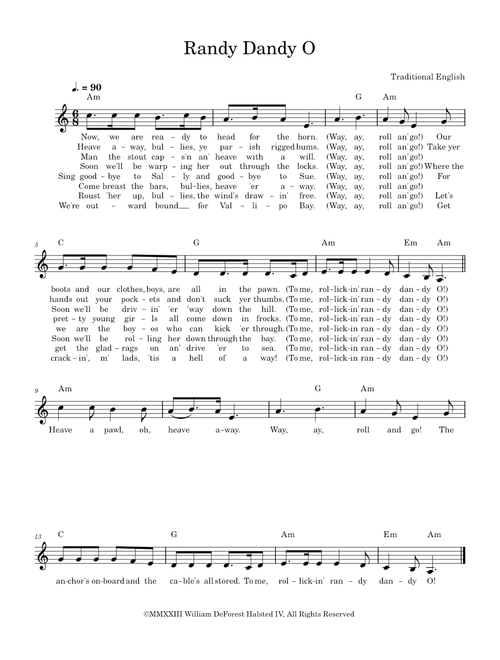 Randy Dandy O — Traditional English