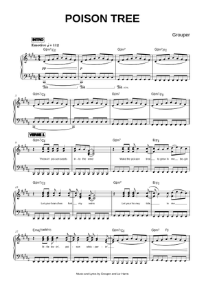Poison Tree - Grouper Sheet Music for Piano (Piano-Voice) | MuseScore.com