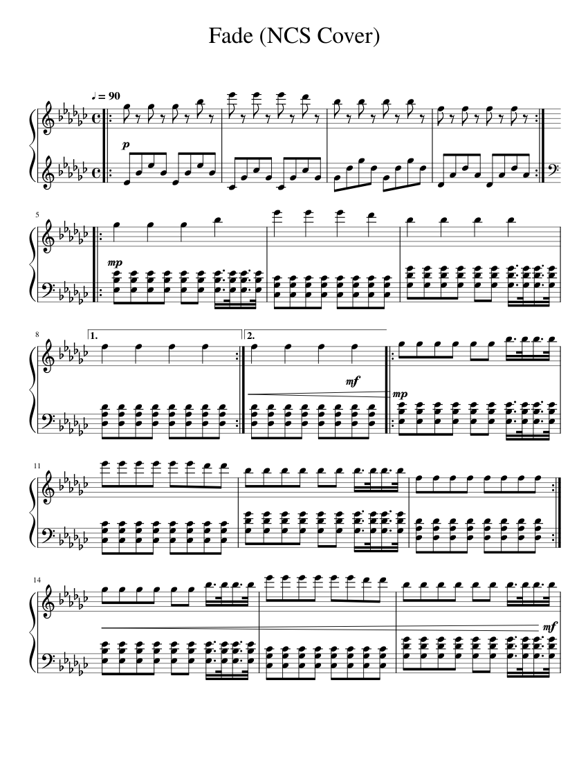 fade-ncs-cover-sheet-music-for-piano-solo-musescore-com for Faded Piano Sheet Music Free Printable Fade (NCS Cover) Sheet Music for Piano (Solo) | MuseScore.com for Faded Piano Sheet Music Free Printable