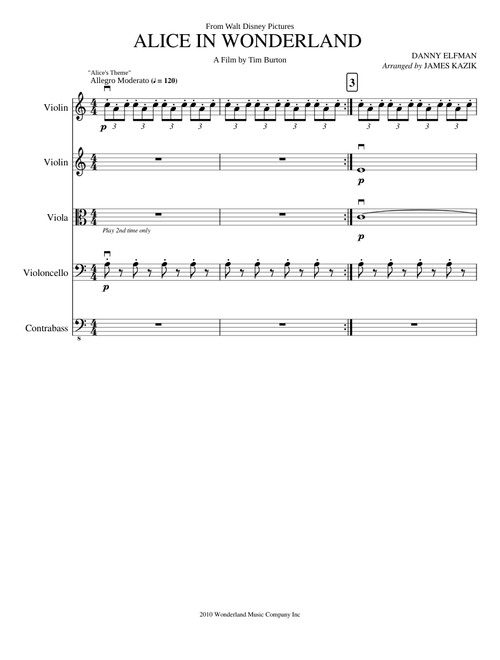 Alice in Wonderland by Danny Elfman/arr. James Kazik